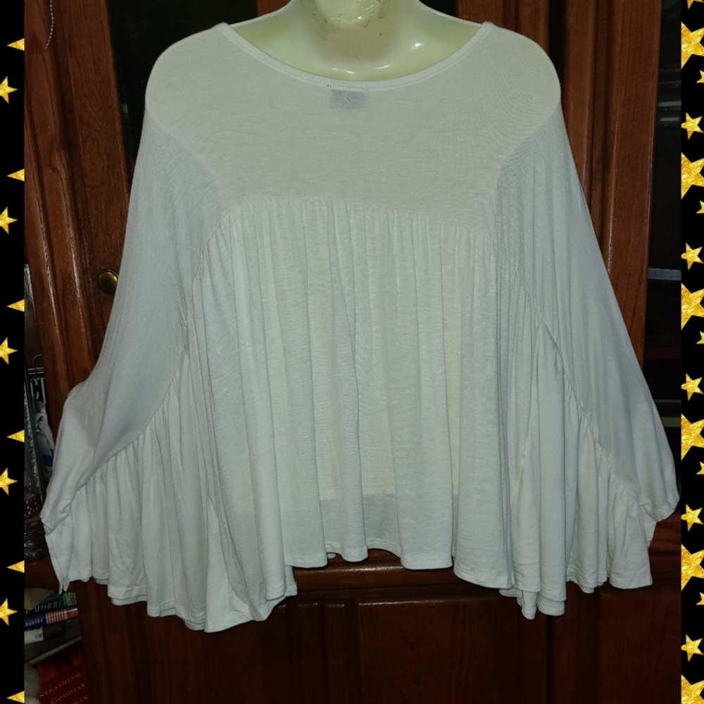 NOBLE U WHITE  BAT WING TOP - Picture 2 of 4